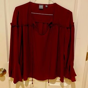 New York and company size L cranberry blouse